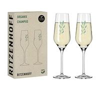 Ritzenhoff 3924001 Flûte à champagne 400 ml Set de 2 Organix - couleur organique verte, 45% verre recyclé - Made in Germany