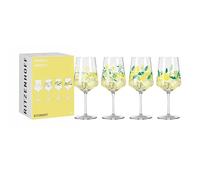 RITZENHOFF 6041004 Lot de verres à apéritif 500 ml - Série Sommertau - pour spritz ou Schorle - Motif citron - Fabriqué en Allemagne - Vert, jaune, violet