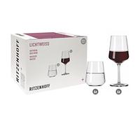 Ritzenhoff 6111002 Set de verres à vin rouge et à eau 500 ml Série Lichtweiss Julie n° 2-12 pièces - Made in Germany