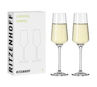 Ritzenhoff 6111008 - Flûte à champagne 200 ml - Série Lichtweiss 2 pièces, Set 3 avec or véritable, pour 200 ml - Made in Germany