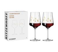 Ritzenhoff 6141011 Lot de 2 verres à vin rouge 540 ml - Série Celebration Deluxe N° 3 - Fabriqué en Allemagne, Or