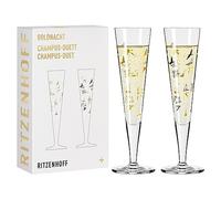 Ritzenhoff 6261001 Flûte à champagne 200 ml - Série Goldnacht Duett - 2 pièces avec or véritable - Made in Germany