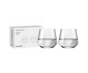 RITZENHOFF 8000001 Lot de 2 verres à eau 400 ml - Série Sonnenschliff - Avec structure en relief - Fabriqué en Allemagne