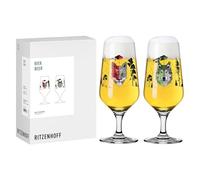 RITZENHOFF 8121001 Lot de 2 verres à bière 330 ml Série Chasseur & Collectionneur, avec motif de loup, renard, fabriqués en Allemagne