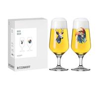 RITZENHOFF 8121002 Lot de 2 verres à bière 330 ml Série Chasseur et collectionneur, avec motif aigle, cerf, fabriqués en Allemagne
