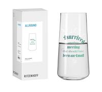RITZENHOFF 8173002 Verre universel de 600 ml avec inscription « I survived another meeting » - Moderne - Fabriqué en Allemagne