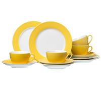 Ritzenhoff & Breker DOPPIO Service à café 12 pcs, Set de vaisselle, Service, Rond, Porcelaine, Jaune, 597011