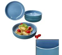 Ritzenhoff & Breker Jasper Lot de 4 assiettes creuses bleu océan I 610 ml Ø 19,3 cm I Assiettes creuses pour 4 personnes I Assiettes creuses pour salade, soupe, pâtes, etc. pour le petit déjeuner, le
