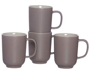 Ritzenhoff & Breker Jasper Lot de 4 tasses à café en grès Taupe 320 ml
