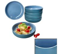 Ritzenhoff & Breker Jasper Lot de 6 assiettes creuses bleu océan I 610 ml Ø 19,3 cm I Assiettes creuses pour 6 personnes I Assiettes creuses pour salade, soupe, pâtes, etc. pour le petit déjeuner, le