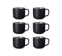 Ritzenhoff & Breker Jasper Lot de 6 tasses à café en grès Noir 240 ml
