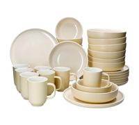 Ritzenhoff & Breker Jasper Vanille Service de table 32 pièces pour 8 personnes I Set de vaisselle en faïence avec 8 tasses à café 170 ml, bols 360 ml, assiettes creuses et assiettes plates I Petit