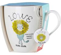 Ritzenhoff & Breker Kaffeebecher Astro Löwe, Sternzeichen Tasse mit Schlüsselanhänger, Porzellan, Bunt, 650 ml, 400205