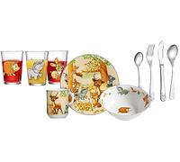 Ritzenhoff & Breker Lot de 10 couverts et verres en porcelaine pour enfants Motif animaux de la forêt