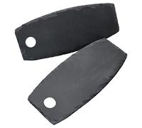 Ritzenhoff & Breker Lot de 2 assiettes en ardoise allongées noires avec ouverture pour poignée pour antipasti, fromage, saucisses, sushis, apéritifs, sous-verres décoratifs - Bord rustique