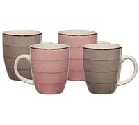 Ritzenhoff & Breker Lot de 4 mugs Happy 360 ml - Rose/gris