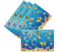 Ritzenhoff & Breker Lot de 4 Sets de Table pour Enfants - Haribo Seaworld - 45 x 30 cm - en Plastique - Faciles à Nettoyer - Antidérapants - pour Enfants - Motif mer - Bleu