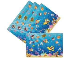 Ritzenhoff & Breker Lot de 4 Sets de Table pour Enfants - Haribo Seaworld - 45 x 30 cm - en Plastique - Faciles à Nettoyer - Antidérapants - pour Enfants - Motif mer - Bleu