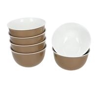 Ritzenhoff & Breker Lot de 6 bols à nougat Doppio I 14 cm I 450 ml I Bol en porcelaine blanc/marron pour 6 personnes I Bol pour salade, céréales, chips et autres I Vaisselle pour petit déjeuner