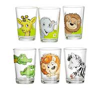Ritzenhoff & Breker Lot de 6 verres pour enfant - Motif animaux de la jungle et Happy Zoo - 205 ml - Avec motifs d'animaux - Passe au lave-vaisselle
