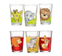 Ritzenhoff & Breker Lot de 6 verres pour enfants, animaux de la jungle et de la forêt, 205 ml, motif animaux, lavables au lave-vaisselle