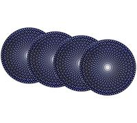 Ritzenhoff & Breker Lot de Reiko Royal Assiettes Plates, 4 pièces, 26,5 cm Diamètre, Porcelaine, Bleu/Blanc