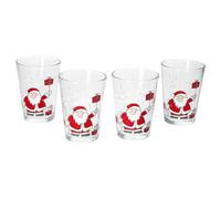 Ritzenhoff & Breker Santa Family Winter Lot de 4 verres à vin chaud I 240 ml, H 11 cm I Verre à thé avec décor Père Noël en rouge et blanc I Verre de Noël pour café, liqueur de poule, etc. à la