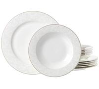 Ritzenhoff & Breker Service de Table Isabella, 12 pièces, Vaisselle en Fine Porcelaine de Chine, Blanc avec Ornements., Porcelaine Fine, weiß mit ornamenten, 31 x 28 x 33 cm