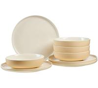 Ritzenhoff & Breker Service de table Jasper, 8 pièces, vanille, grès, assiettes plates et bols à soupe pour 4 personnes