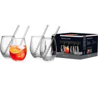 Ritzenhoff & Breker Set de fête SPRITZ 8 pièces 4 verres à boire et 4 pailles en verre