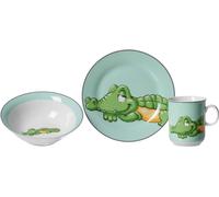 Ritzenhoff & Breker Set enfant Happy Zoo Crocodile Koko, 3 pièces vaisselle porcelaine