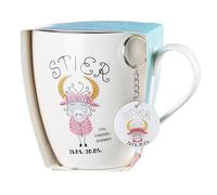 Ritzenhoff & Breker Kaffeebecher Astro Stier, Sternzeichen Tasse mit Schlüsselanhänger, Porzellan, Bunt, 650 ml, 400144