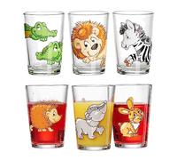 Ritzenhoff & Breker Verres pour enfants Happy Zoo & Animaux de la forêt, Lot de 6, 205 ml, Tasses imprimées pour enfants avec motifs d'animaux, passent au lave-vaisselle