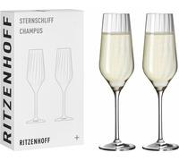 Ritzenhoff Champusglas 2er-Set Sternschliff 002, Kristallglas, 250 ml, 3751001