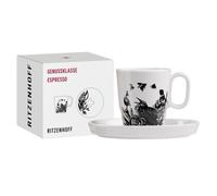 Ritzenhoff Espresso-Tasse mit Untertasse Genussklasse 001, Karin Rytter, Porzellan, 97 ml, 3721001