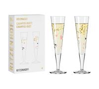 Ritzenhoff 6031004 Flûte à champagne 200 ml - Série Goldnacht Duett 2023-2x pièce de designer avec de l'or véritable - Made in Germany