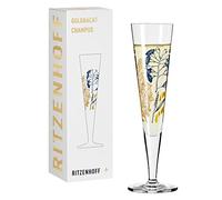 Ritzenhoff Flûte à champagne 1071034 – Série Goldnacht n° 34, 200 ml, motif guépard, or véritable