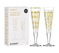 Ritzenhoff Flûte à champagne 6031006 Série Goldnacht Duett 200 ml 2 pièces Or véritable