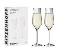 Ritzenhoff Flûte à champagne 3751001 – Série Sternschliff n°2, 250 ml, 2 pièces, ligne en relief