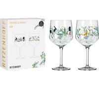Ritzenhoff Ginglas 2er Set Botanic Glamour 007, 008, Good Wives and Warriors, Kristallglas, 720 ml, 3882001
