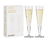 RITZENHOFF Goldnacht 6031008 Lot de 2 flûtes à champagne en or véritable 200 ml Fabriqué en Allemagne