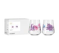 RITZENHOFF 8086002 Lot de 2 verres à eau 500 ml Série Reitgold - Avec motif chevaux violet et rose - Fabriqué en Allemagne