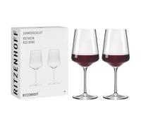 RITZENHOFF Lot de 2 verres à vin - 500 ml - Fabriqué en Allemagne | Réf. 8000002, Série Sonnenschliff, 2 verres à vin 500 ml, en cristal, lave-vaisselle