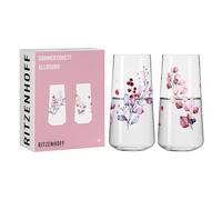 Ritzenhoff 6241001 Summer Sonett Lot de 2 verres universels avec motif baies - Fabriqué en Allemagne, Rose, Rouge, Violet