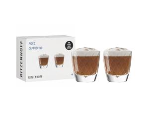 RITZENHOFF Picco 3992002 Lot de 2 verres à cappuccino - 200 ml - Avec structure fine - Pour café, cacao, lait - Fabriqué en Allemagne