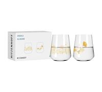 RITZENHOFF Sparkle Allround 3981003 Lot de 2 verres universels, 500 ml, pour boisson gazeuse, avec motif de ginko, fabriqués en Allemagne