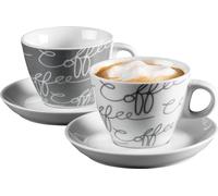 Ritzenhoff und Breker Cornello gris Set de tasses à cappuccino 4 pièces