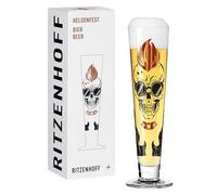 RITZENHOFF 1011018 Verre à bière 330 ml - Série Heldenfest - Motif crâne rond en cuivre, bleu, noir - Fabriqué en Allemagne