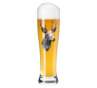 RITZENHOFF 3481013 Verre à bière de blé 500 ml Série Brauchzeit - Motif animal, cerf, impression numérique multicolore - Fabriqué en Allemagne