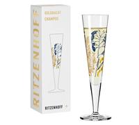 Ritzenhoff 1071034 Flûte à champagne 200 ml - Série Goldnacht n° 34 - Motif guépard avec or véritable - Made in Germany